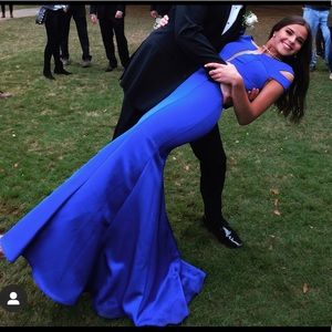La Femme royal blue prom dress